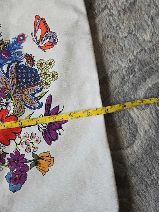 Vera Bradley Woodlark Canvas Floral Bouquet No 1 Tote Bag - Cream - Picture 5 of 7